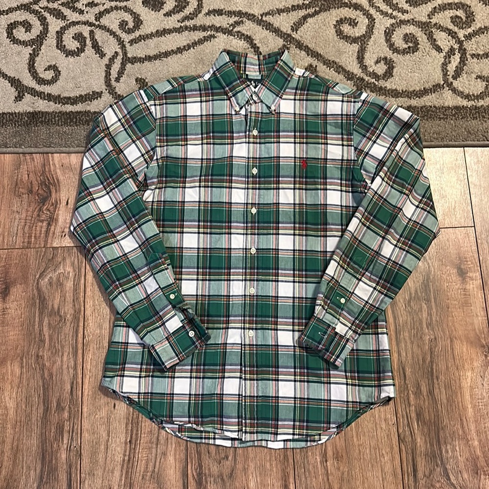 Vintage Ralph Lauren Blue Tag Stripe Flannel Shirt